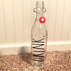 Rae Dunn Glass “DRINK” Bottle